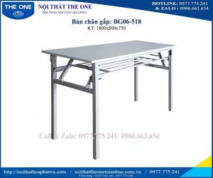 Bàn gấp chân sắt BG06-518 có ngăn