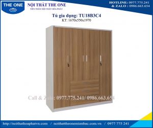 Tủ sắt quần áo TU18B3C4