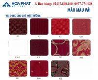 Bảng màu vải nỉ cho ghế hội trường Hòa Phát 