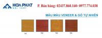 Bảng màu gỗ Veneer  PU Hòa Phát 
